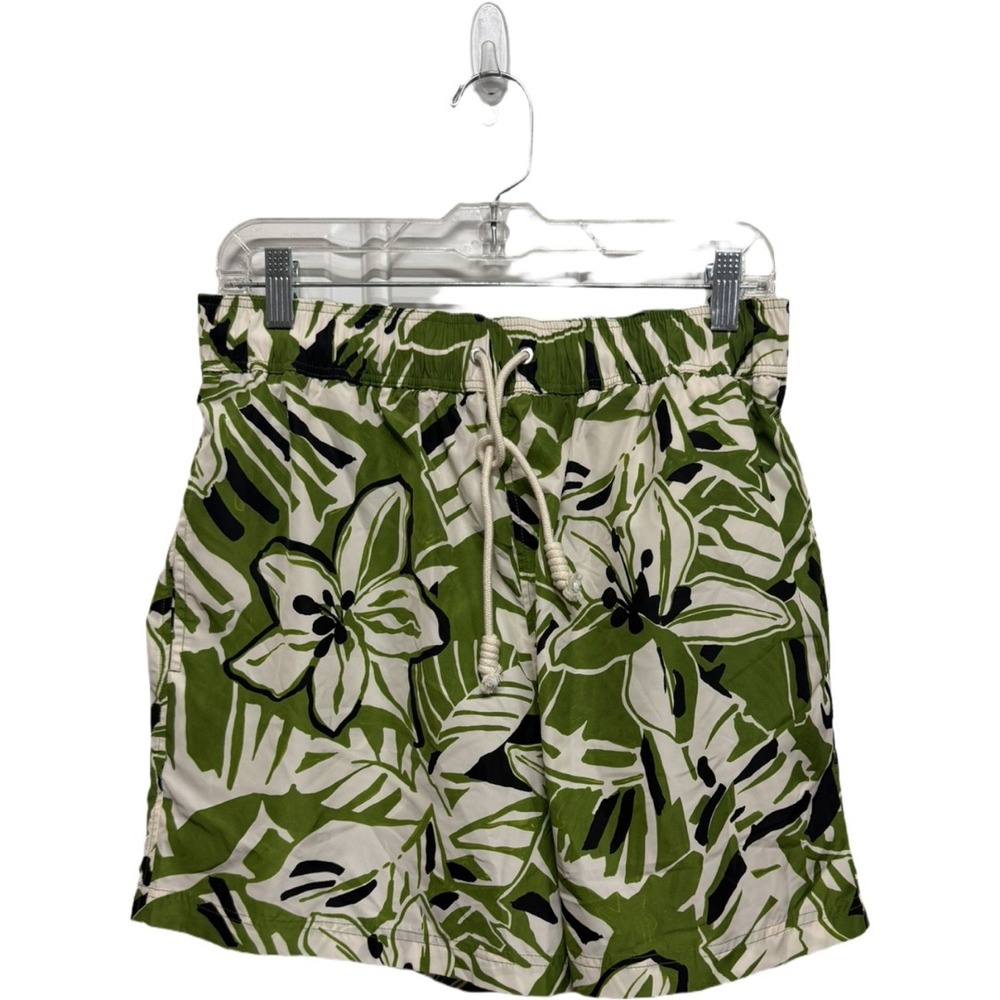Palm Angels Macro Hibiscus Swim Shorts Men's L Green White Floral NWT Tropic